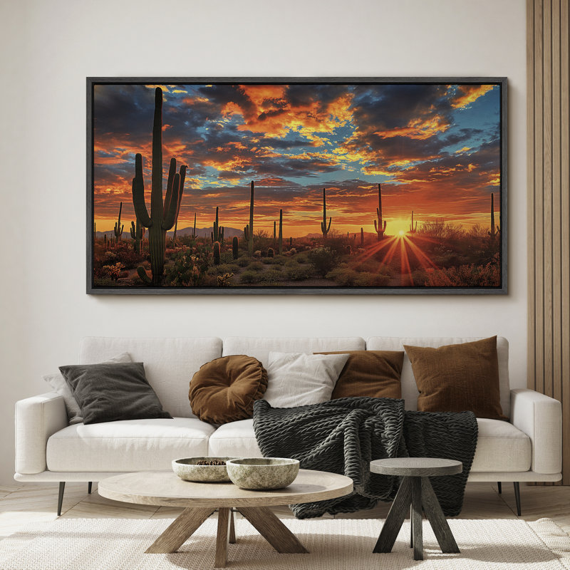 wall26 Desert Sunset with Cacti Modern Art & Reviews | Wayfair